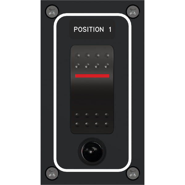 Paneltronics Waterproof Panel - DC 1-Position Illuminated Rocker Switch &amp; Circuit Breaker [9960021B]