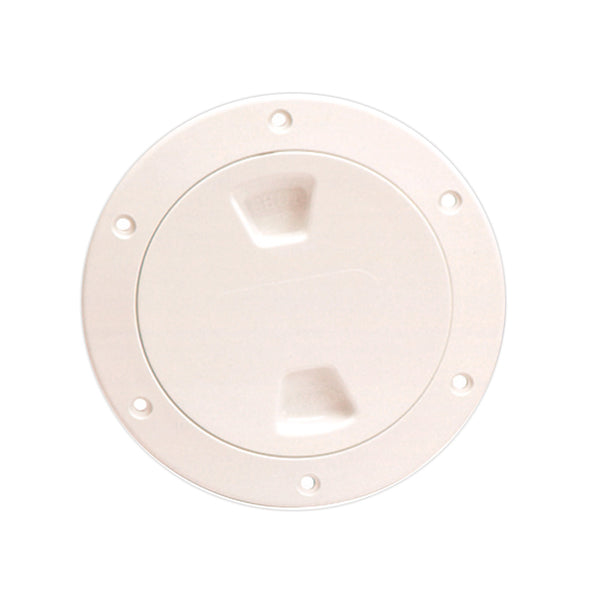 Beckson 4&quot; Smooth Center Screw-Out Deck Plate - Beige [DP40-N]