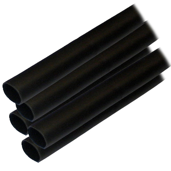 Ancor Adhesive Lined Heat Shrink Tubing (ALT) - 1/2&quot; x 6&quot; - 5-Pack - Black [305106]