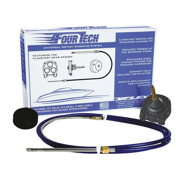Uflex Fourtech 8&#39; Mach Rotary Steering System w/Helm, Bezel &amp; Cable [FOURTECH08]